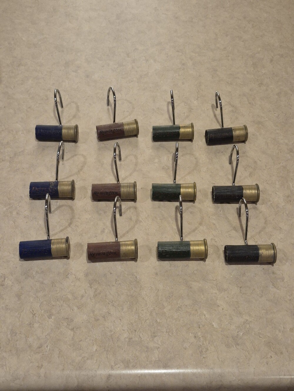 Peters And Remington Shotgun Shell Shower Curtain Hooks - Set of 12